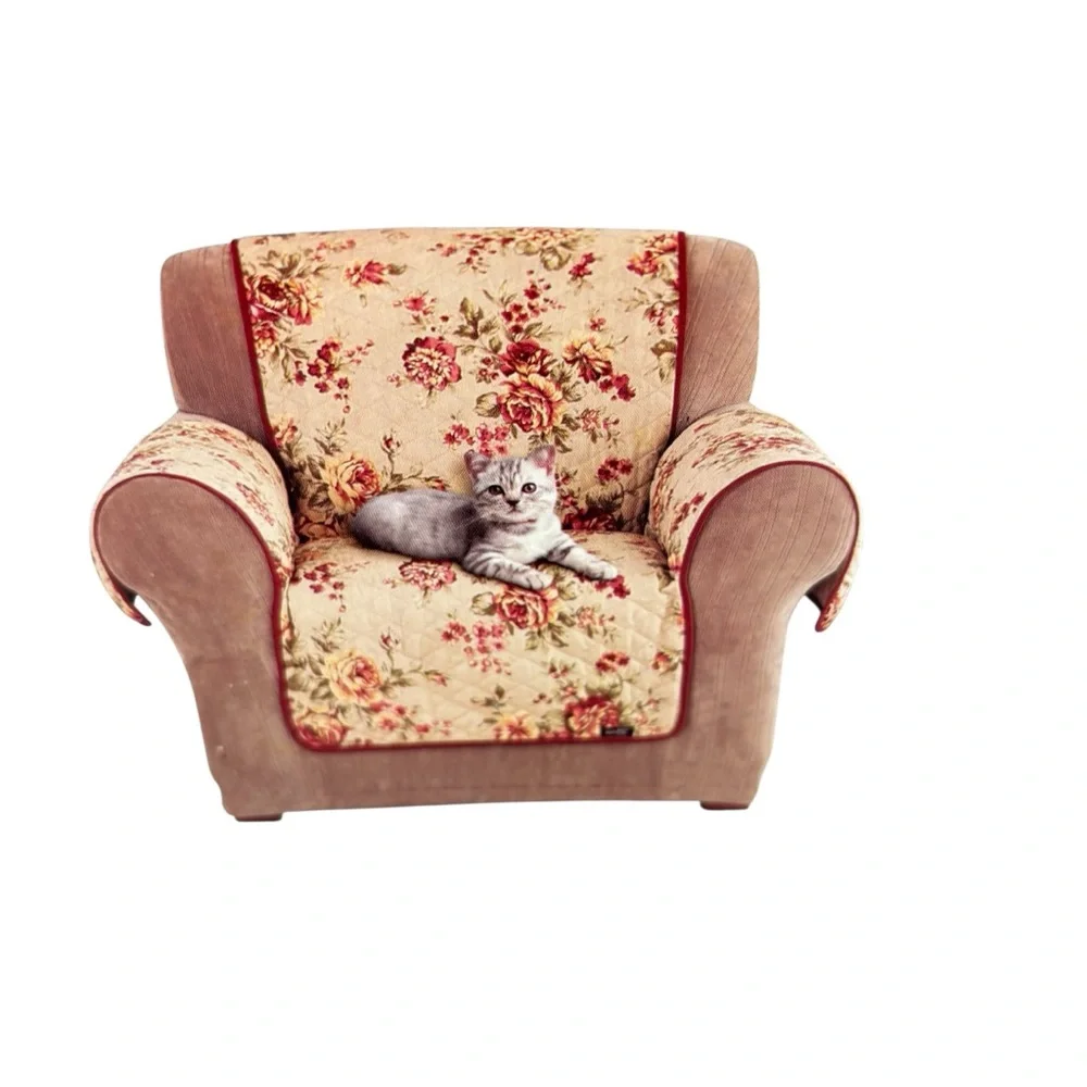 Sure Fit Furniture Cover Quilted Lexington Rose Floral Chair Pet Friendly 32x43”